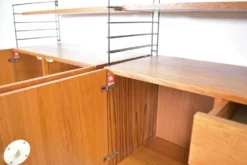 Système de rangement Musterring Tomado Teck années 1960 Étagère murale Vintage