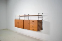 Système de rangement Musterring Tomado Teck années 1960 Étagère murale Vintage