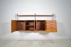 Système de rangement Musterring Tomado Teck années 1960 Étagère murale Vintage