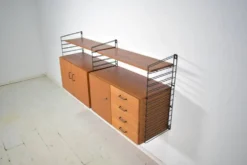 Système de rangement Musterring Tomado Teck années 1960 Étagère murale Vintage
