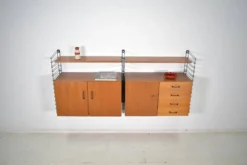 Système de rangement Musterring Tomado Teck années 1960 Étagère murale Vintage