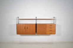 Système de rangement Musterring Tomado Teck années 1960 Étagère murale Vintage