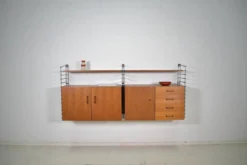 Système de rangement Musterring Tomado Teck années 1960 Étagère murale Vintage