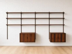 Système d'étagères en palissandre par Kai Kristiansen pour Feldballes Møbler. Années 1960.