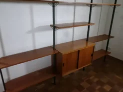 Système d'étagères modulaires en teck de style Mid-Century par Olof Pira, Suède, années 1960