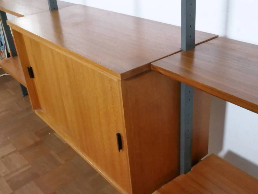 Système d'étagères modulaires en teck de style Mid-Century par Olof Pira, Suède, années 1960