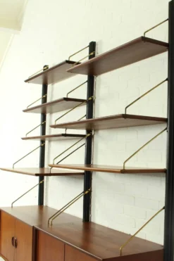 Système Mural Modulable en Teck par Louis van Teeffelen pour WéBé, 1955