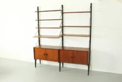 Système Mural Modulable en Teck par Louis van Teeffelen pour WéBé, 1955