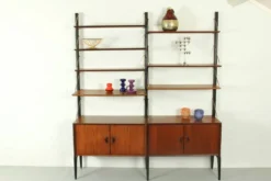 Système Mural Modulable en Teck par Louis van Teeffelen pour WéBé, 1955