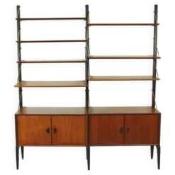 Système Mural Modulable en Teck par Louis van Teeffelen pour WéBé, 1955