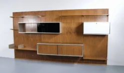 SYSTÈME MURAL MODULABLE À PANNEAUX PALISSANDRE GEORGES FRYDMAN ANNÉES 70' E