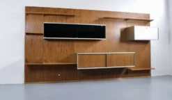 SYSTÈME MURAL MODULABLE À PANNEAUX PALISSANDRE GEORGES FRYDMAN ANNÉES 70' E