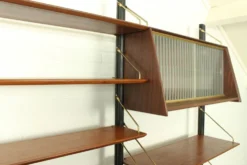 Système mural modulaire en teck par Louis van Teeffelen pour WéBé, 1950
