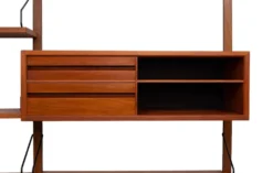 Système mural Royal Teak Poul Cadovius vintage des années 1960 avec 4 armoires