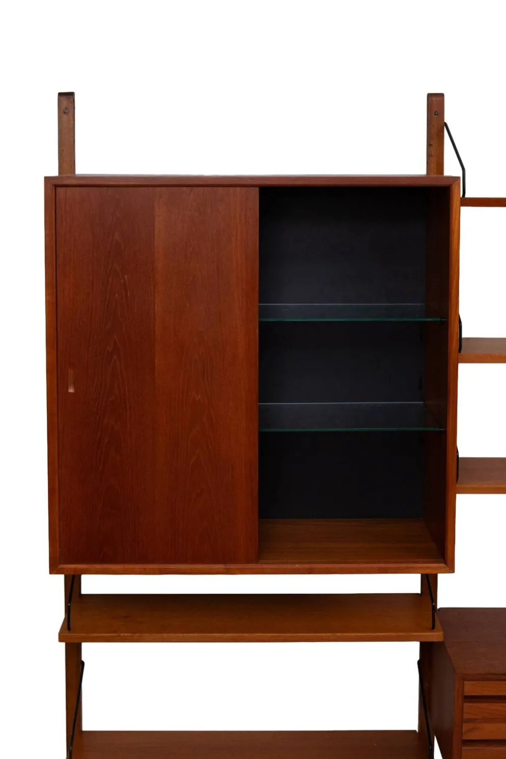 Système mural Royal Teak Poul Cadovius vintage des années 1960 avec 4 armoires