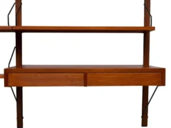 Système mural Royal Teak Poul Cadovius vintage des années 1960 avec 4 armoires