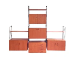 Système mural vintage en teck par Musterring – design modulaire