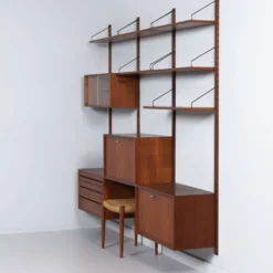 Système Royal par Poul Cadovius pour Cado, années 1960 – Système mural en teck, 14 pièces