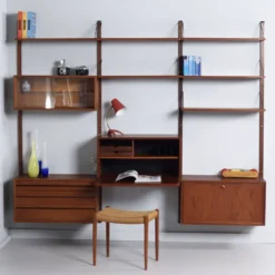Système Royal par Poul Cadovius pour Cado, années 1960 – Système mural en teck, 14 pièces