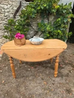 Table à abattants pliable en bois massif brut