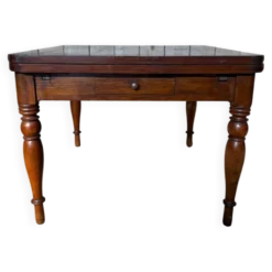 Table à allonges intégrées – Style Second Empire – XIXe siècle – Bois massi