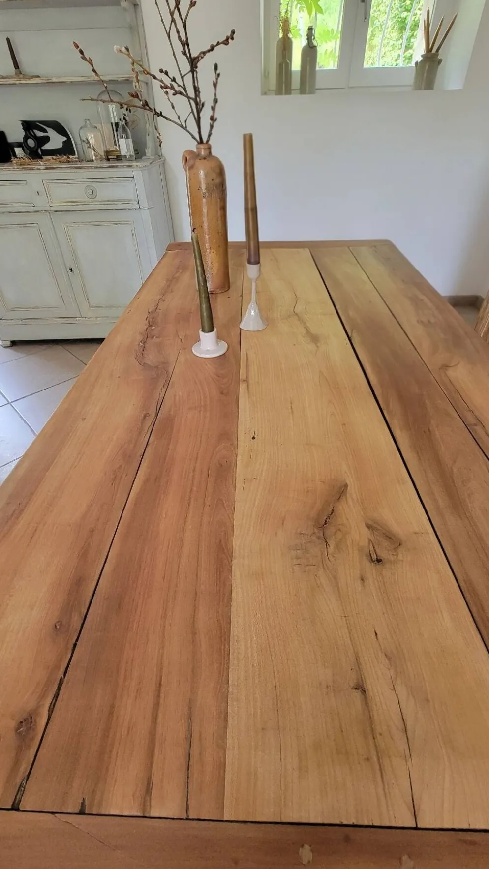 Table ancienne de ferme bois massif noyer