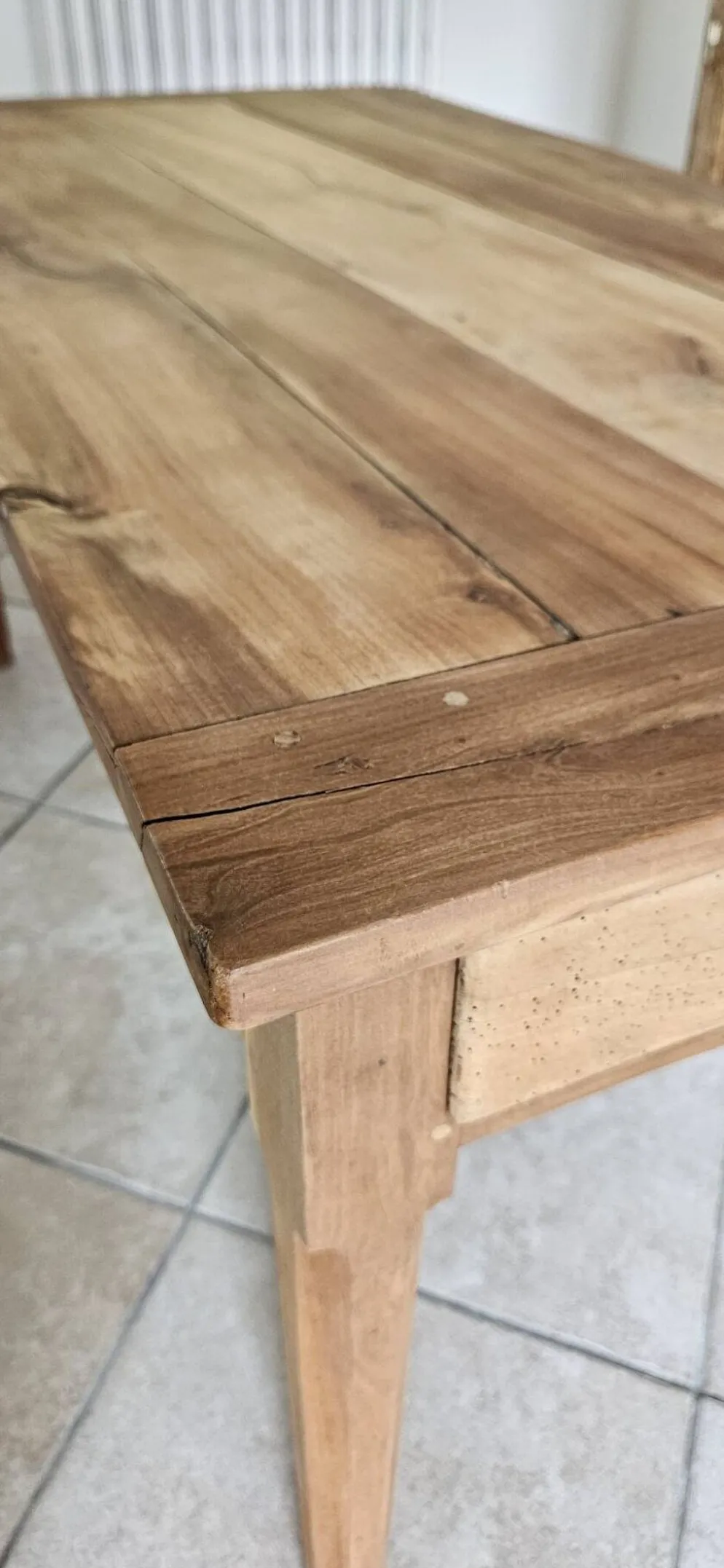 Table ancienne de ferme bois massif noyer