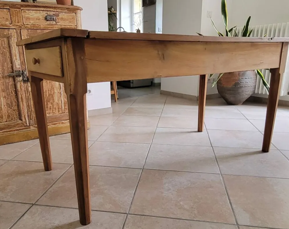 Table ancienne de ferme bois massif noyer