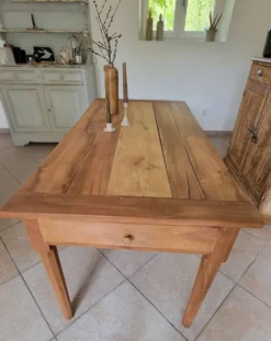 Table ancienne de ferme bois massif noyer