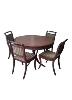 Table ancienne de salle à manger et 4 chaises