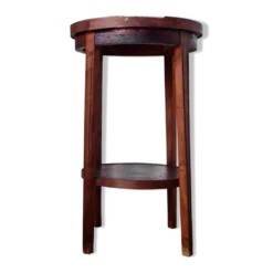 Table ancienne double plateaux ronds, sellette ou porte-plantes