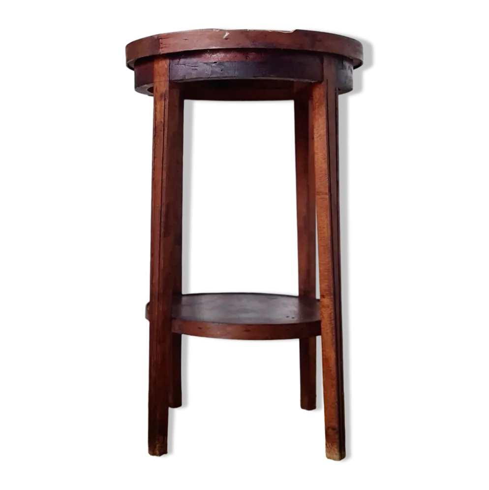 Table ancienne double plateaux ronds, sellette ou porte-plantes