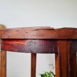 Table ancienne double plateaux ronds, sellette ou porte-plantes
