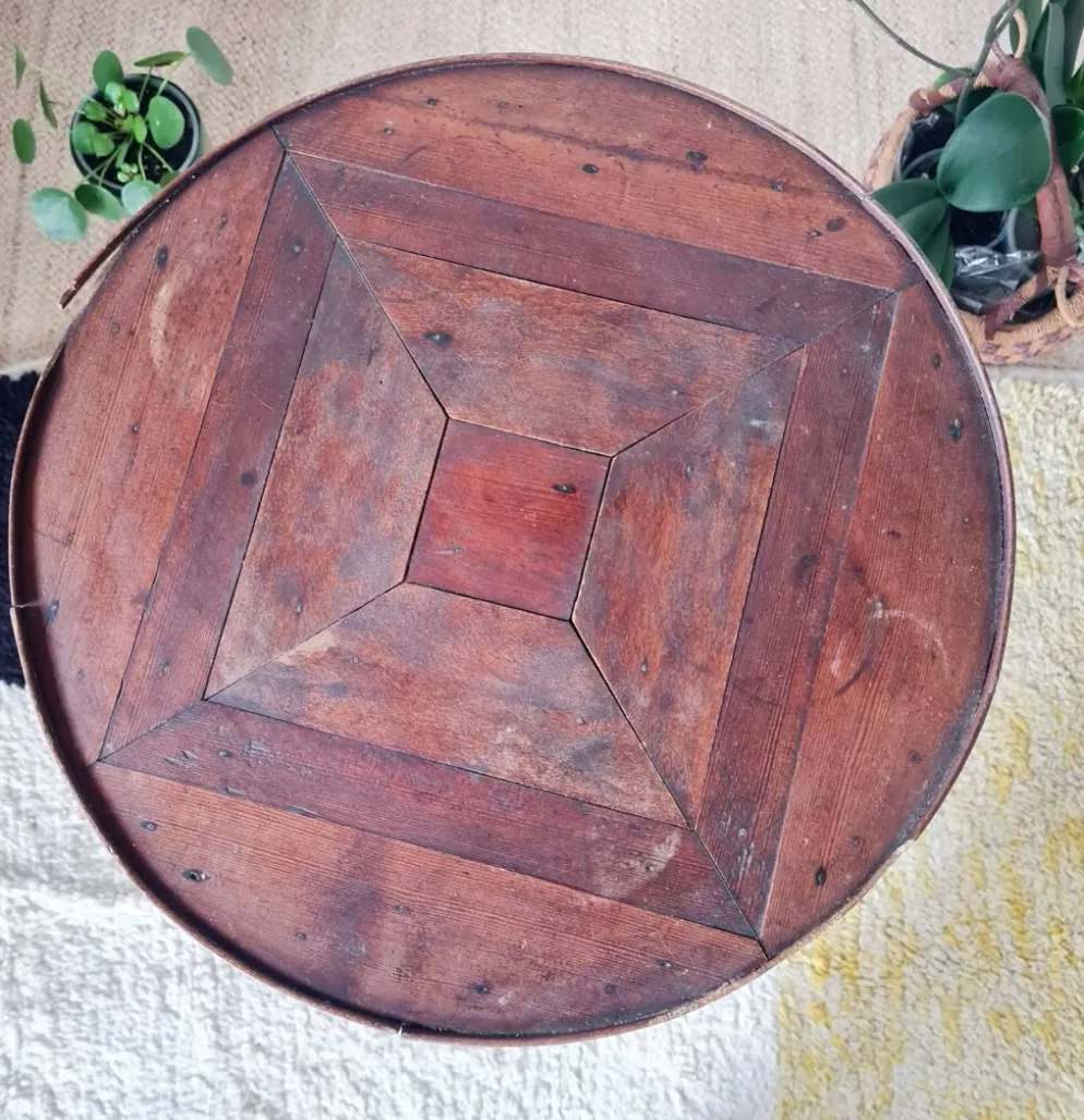 Table ancienne double plateaux ronds, sellette ou porte-plantes