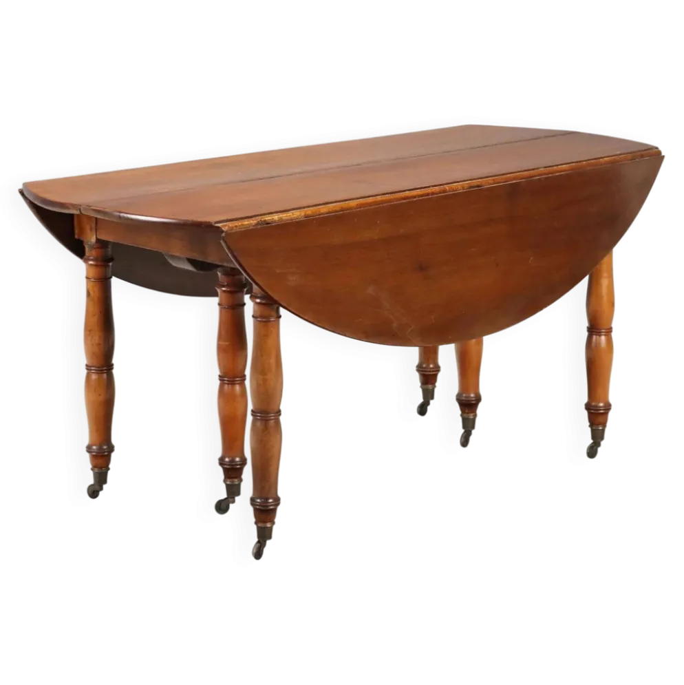 Table ancienne extensible en noyer, Italie, XIXe siècle