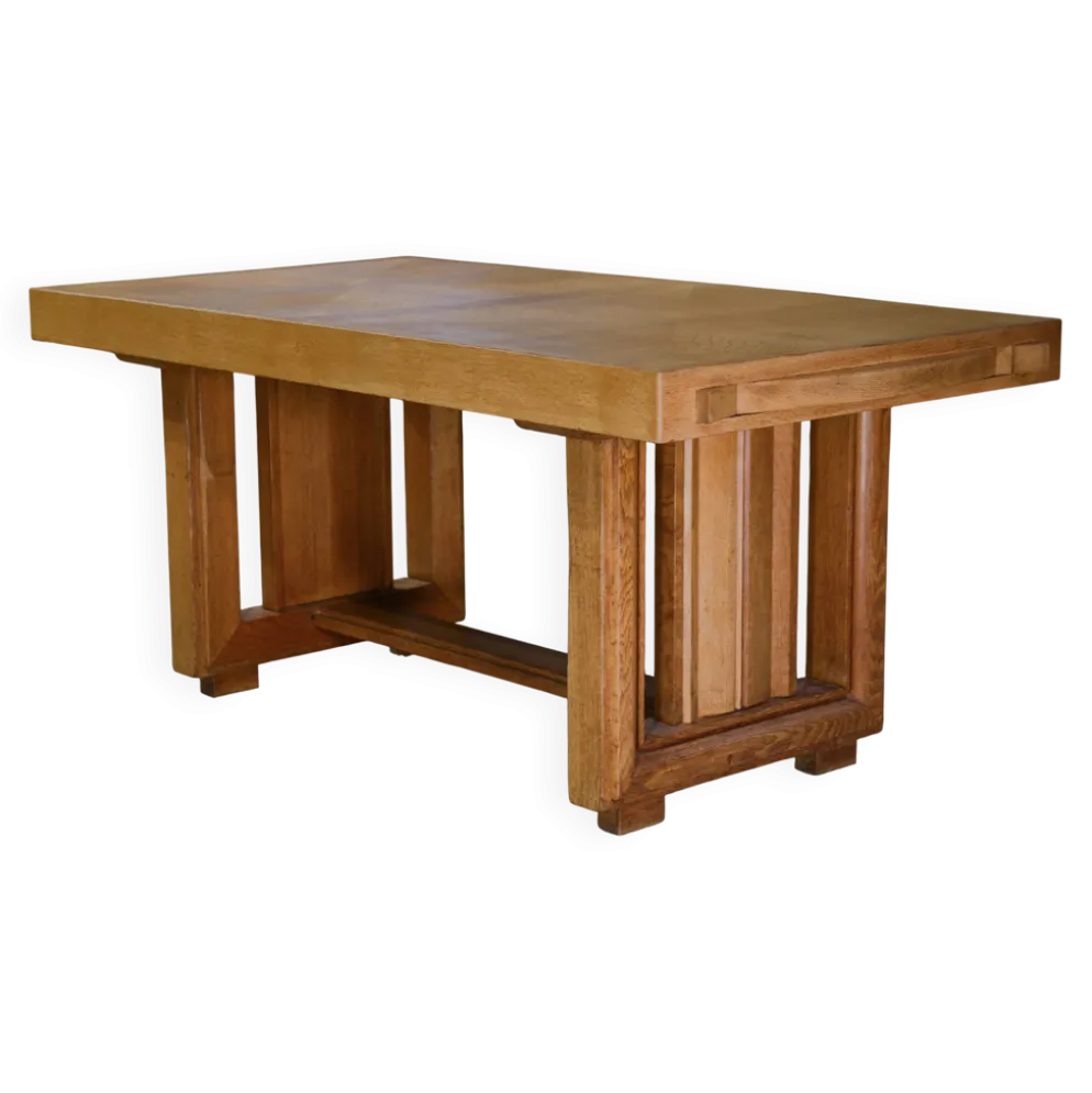 Table art déco en chêne par Léon et Maurice Jallot 1940’s
