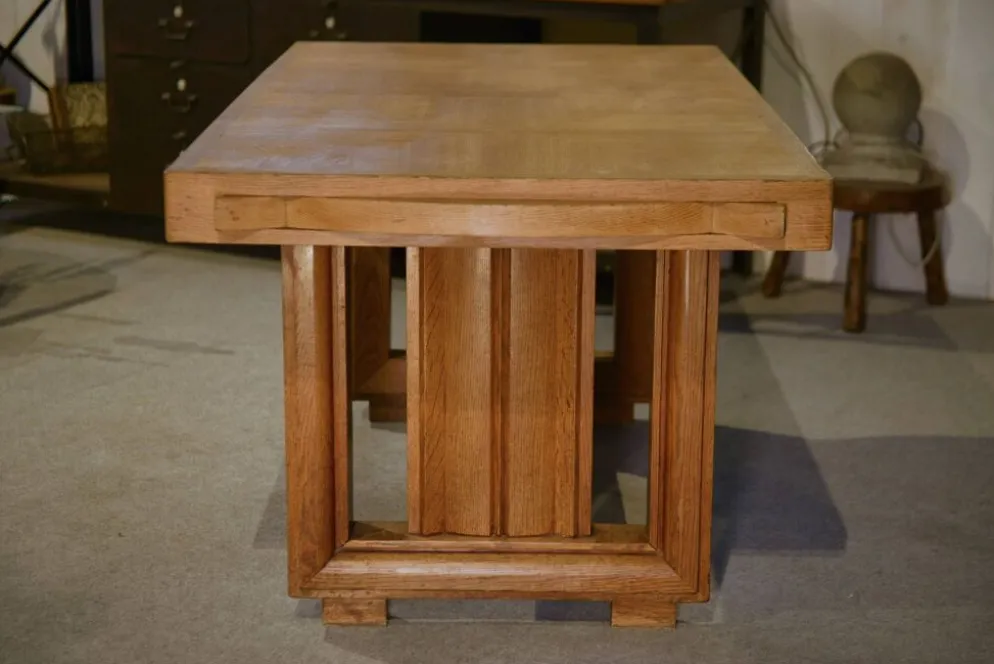 Table art déco en chêne par Léon et Maurice Jallot 1940’s
