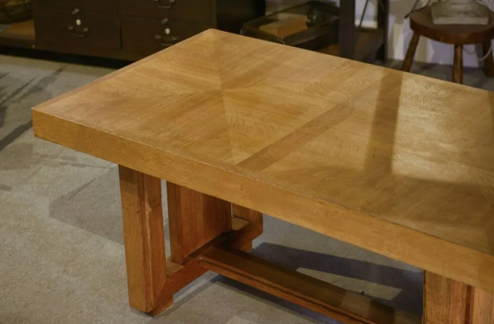 Table art déco en chêne par Léon et Maurice Jallot 1940’s