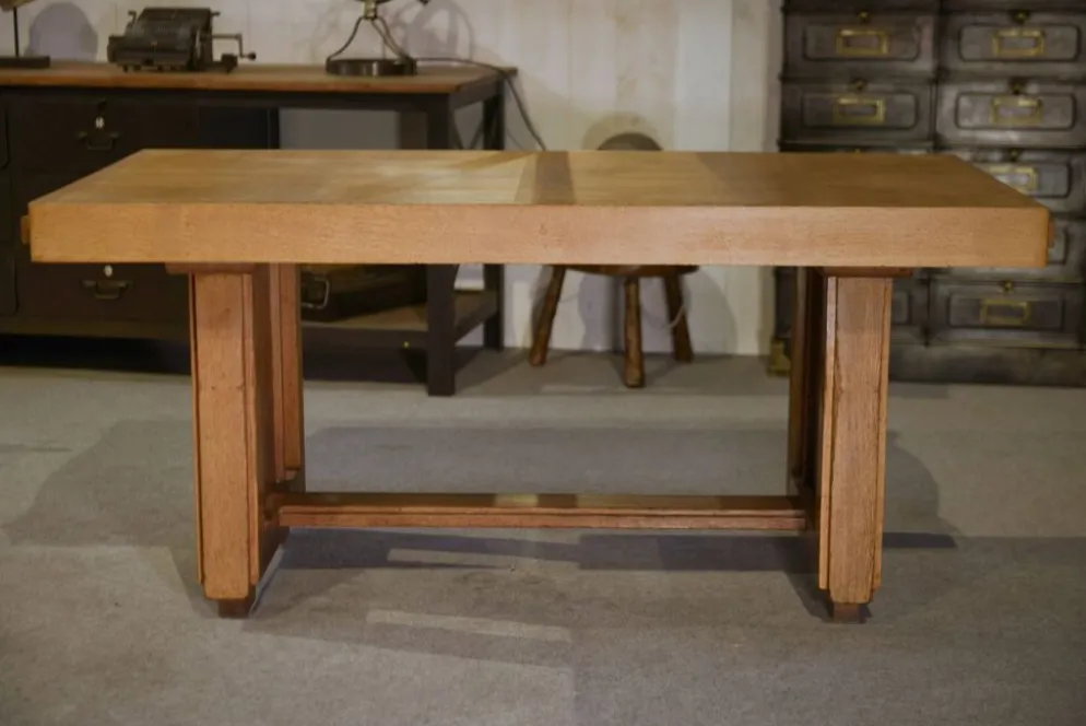 Table art déco en chêne par Léon et Maurice Jallot 1940’s