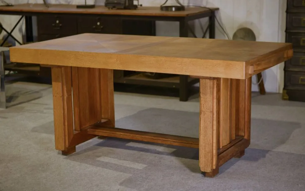 Table art déco en chêne par Léon et Maurice Jallot 1940’s