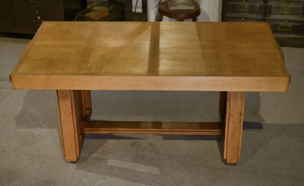 Table art déco en chêne par Léon et Maurice Jallot 1940’s