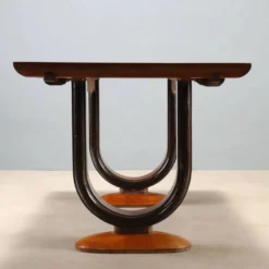 Table Art déco en palissandre et loupe de thuya