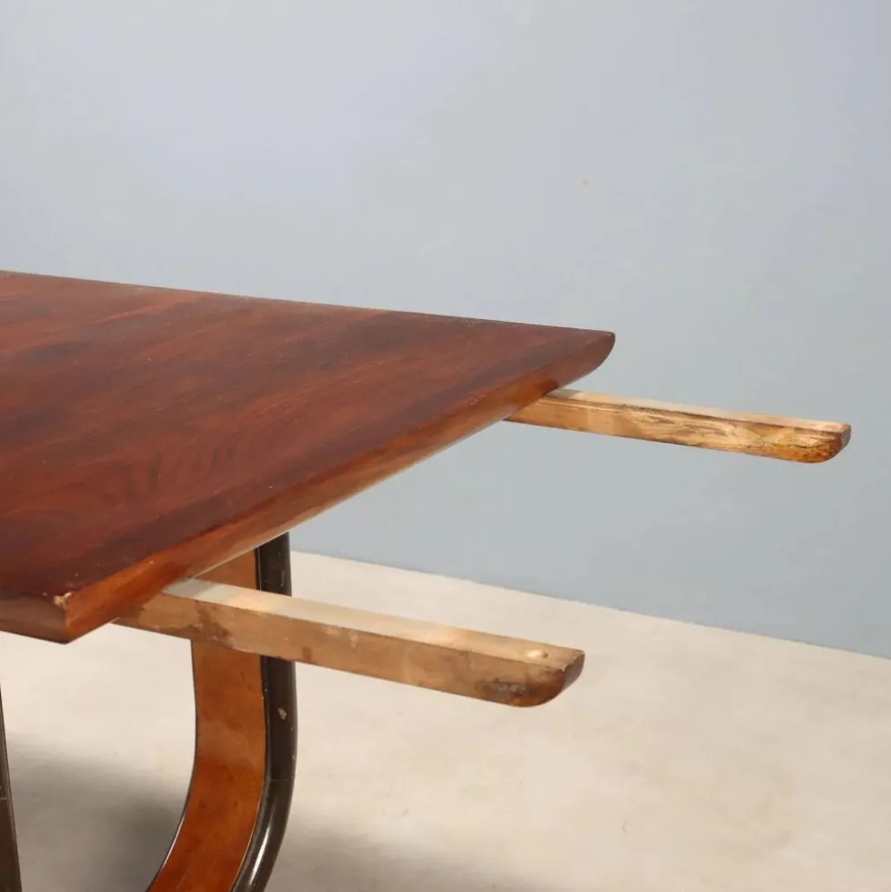 Table Art déco en palissandre et loupe de thuya