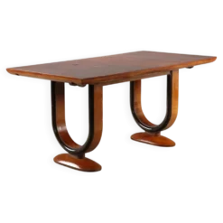 Table Art déco en palissandre et loupe de thuya