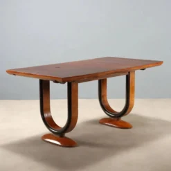Table Art déco en palissandre et loupe de thuya