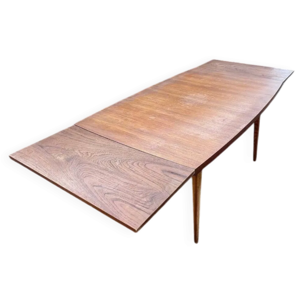 Table avec rallonges en teck, style scandinave, édition eros, vers 1960, dimensions 227x 90 cm