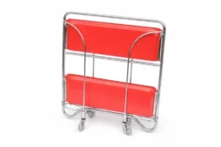 Table bar pliante en métal et panneau composite Dinett, rouge