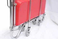 Table bar pliante en métal et panneau composite Dinett, rouge