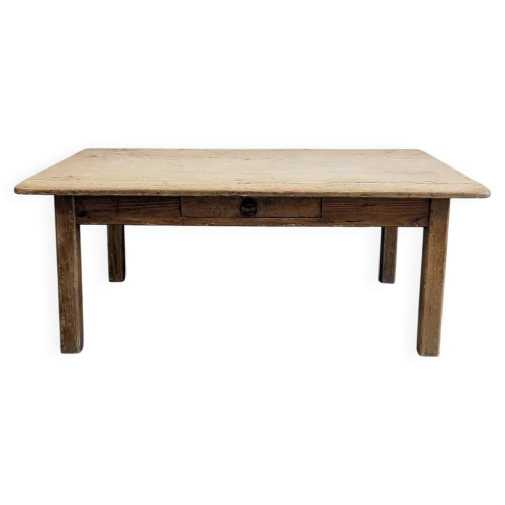 Table basse ancienne en bois massif – table de ferme