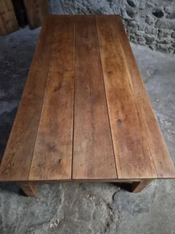 Table basse ancienne en chêne français – Table XXL de ferme du XIXe siècle